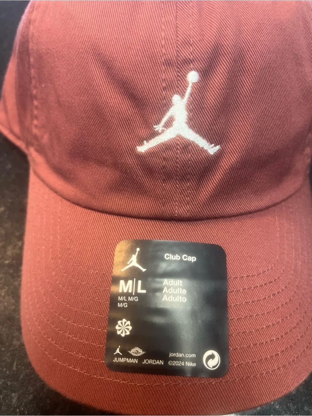 Jordan Men’s Rust Maroon Jumpman Club Cap buckle back